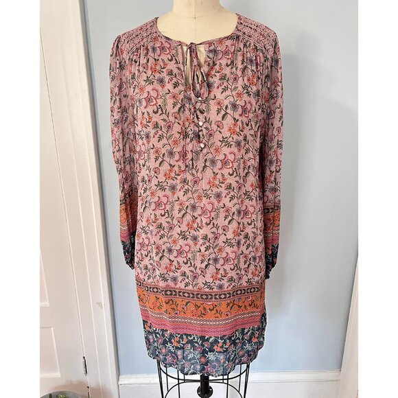 Johnny Was Dresses & Skirts - Johnny Was Floral Print Boho Dress Size Medium Long Sleeve
